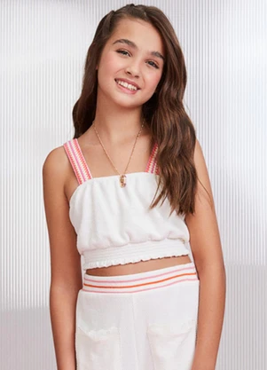 I Am - Cropped com Alça de Tricot Branco - I AM