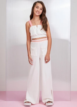 I Am - Cropped com Alça de Tricot Branco - I AM