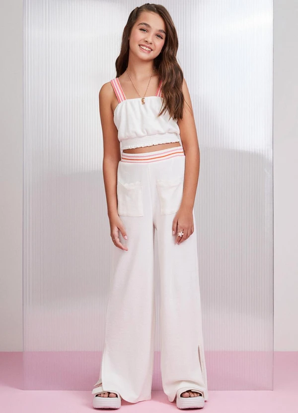 I Am - Cropped com Alça de Tricot Branco 2