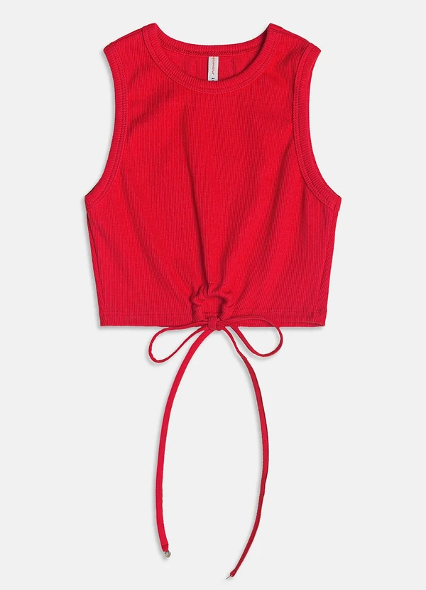 I Am - Cropped com Amarração Vermelho