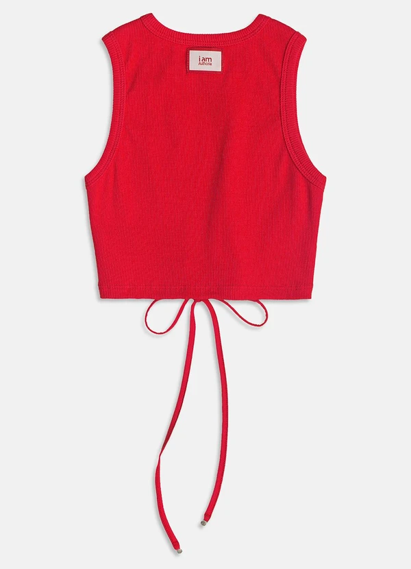 I Am - Cropped com Amarração Vermelho 2