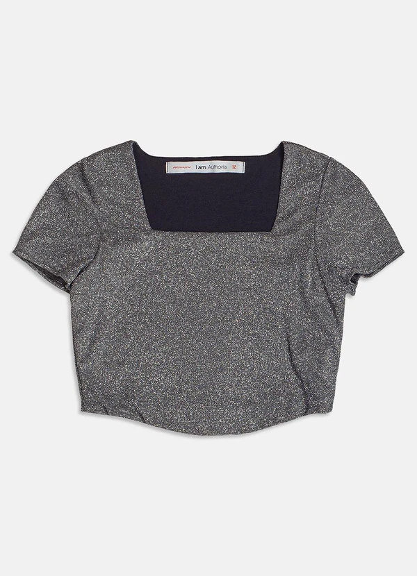 I Am - Cropped com Brilho Prata 5