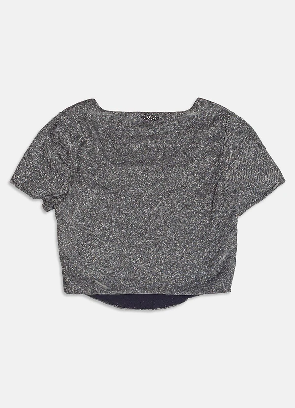 I Am - Cropped com Brilho Prata 6