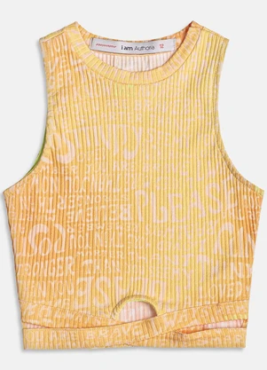 I Am - Cropped com Estampa Laranja - I AM