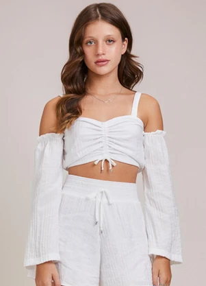 I Am - Cropped com Manga Off White Off White - I AM