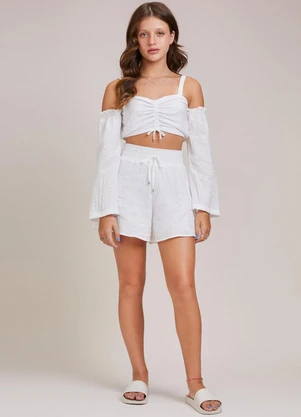 I Am - Cropped com Manga Off White Off White - I AM