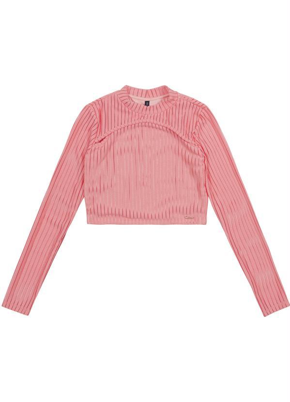 Cativa Teen - Cropped com Recorte Juvenil Menina Laranja