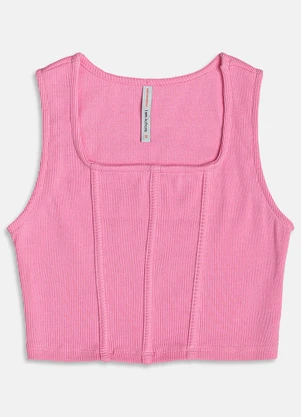I Am - Cropped Corset Básico Rosa - I AM