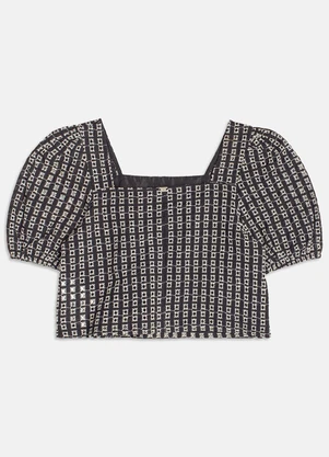 I Am - Cropped de Laise Bordado Preto - I AM