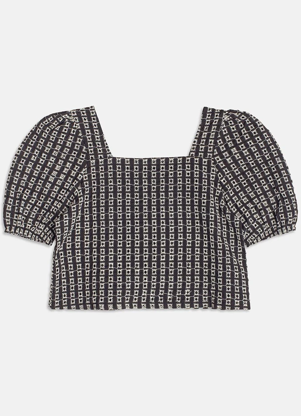 I Am - Cropped de Laise Bordado Preto