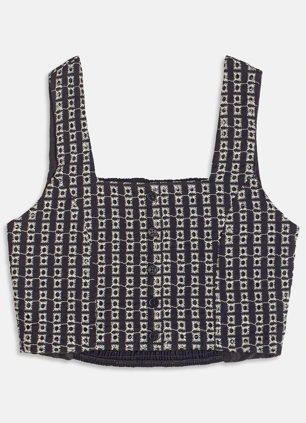 I Am - Cropped de Laise Bordado Preto 1