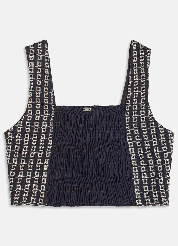 I Am - Cropped de Laise Bordado Preto 2