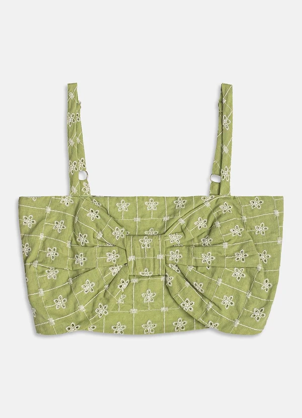 I Am - Cropped de Laise com Bordado Verde 6