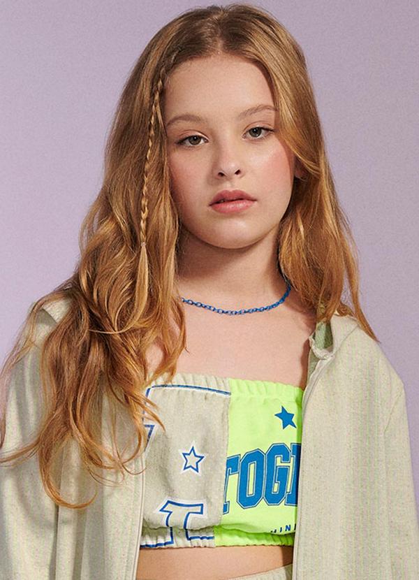 I Am - Cropped de Moletom Neon Cinza