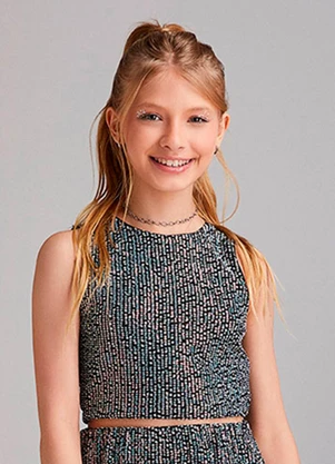 I Am - Cropped de Paetê Preto - I AM