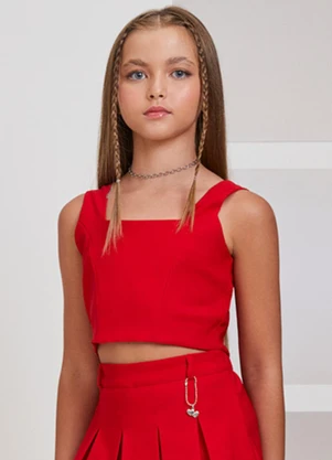 I Am - Cropped de Tecido Vermelho - I AM