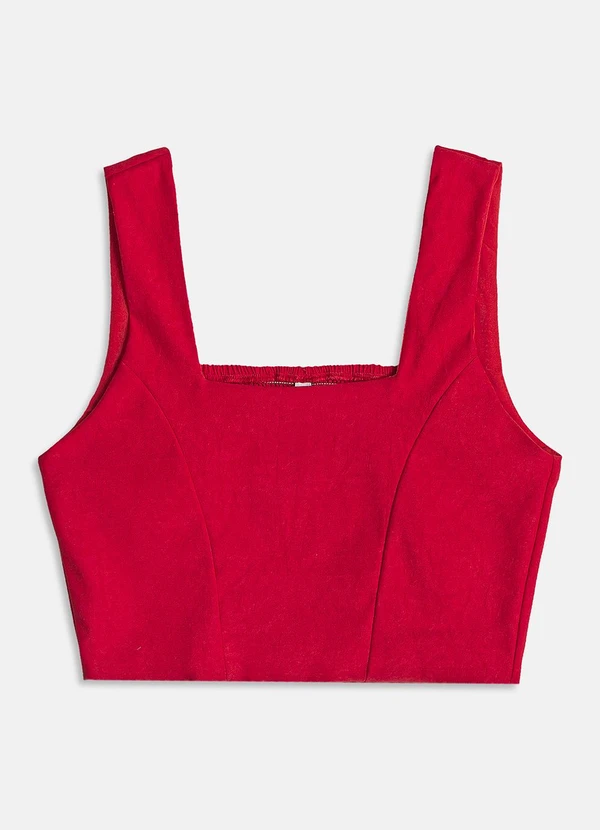 I Am - Cropped de Tecido Vermelho 3