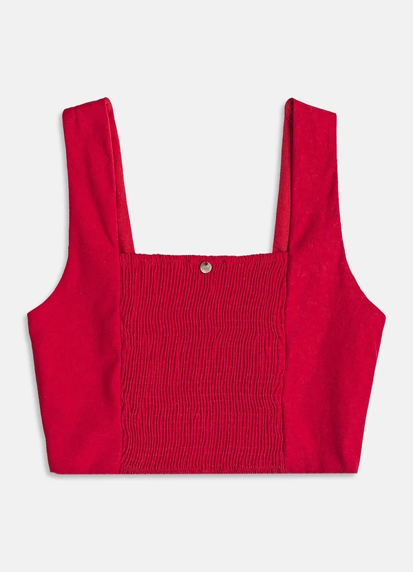 I Am - Cropped de Tecido Vermelho 4