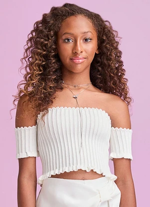 I Am - Cropped de Tricot Canelado Off White Off White - I AM