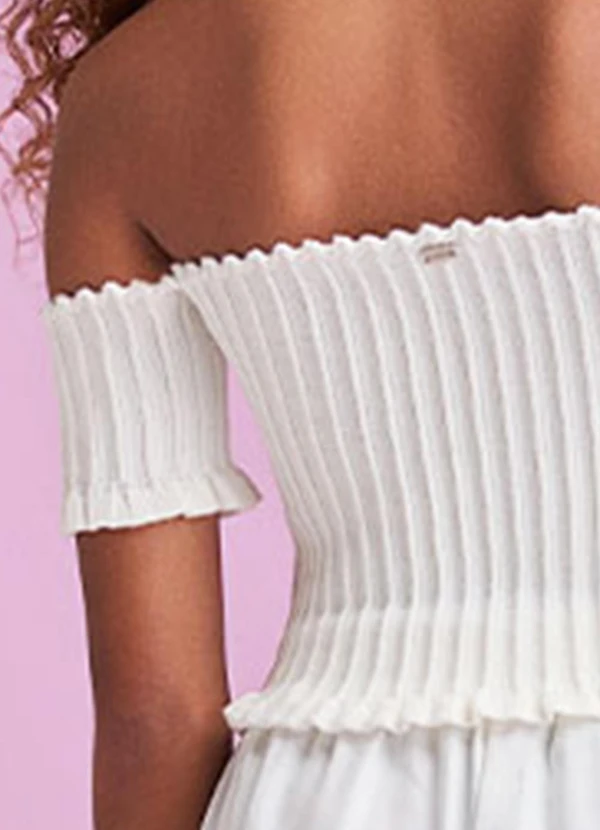 I Am - Cropped de Tricot Canelado Off White Off White 5