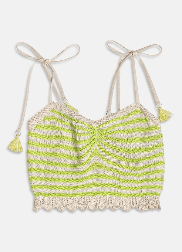 I Am - Cropped de Tricot de Barbicachos Verde Limão 5