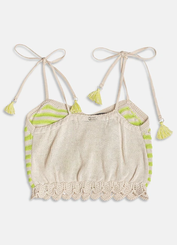 I Am - Cropped de Tricot de Barbicachos Verde Limão 6