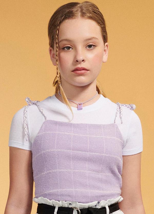 I Am - Cropped de Tricot Lilás