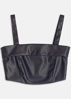 I Am - Cropped Fake Leather Preto - I AM