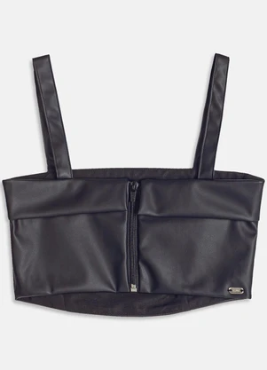 I Am - Cropped Fake Leather Preto - I AM