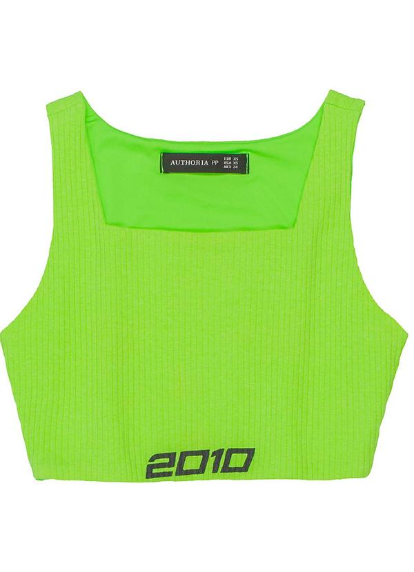 Authoria - Cropped Feminino Canelado Verde Neon