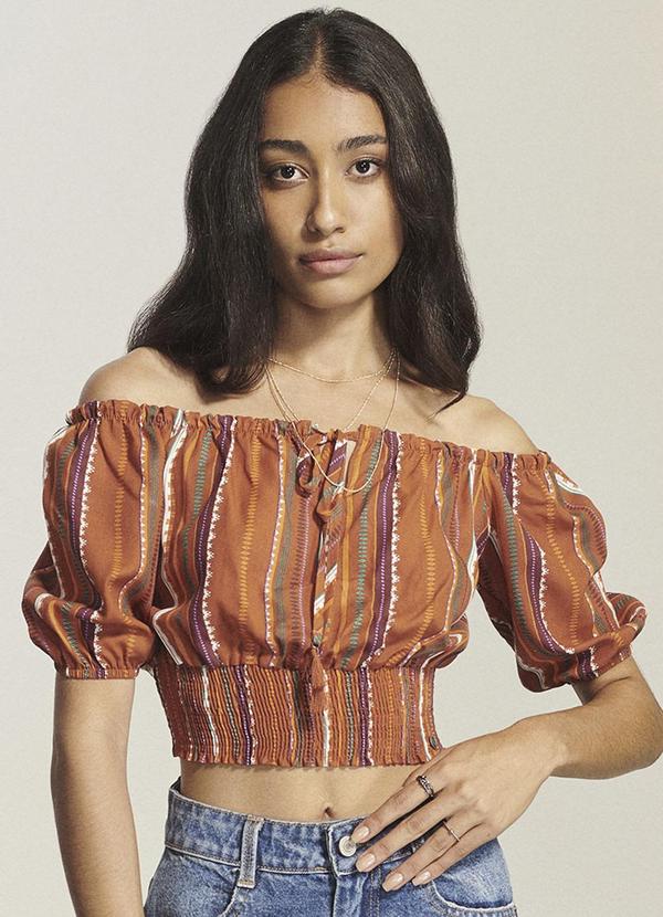 Authoria - Cropped Feminino Cor Ferrugem Laranja