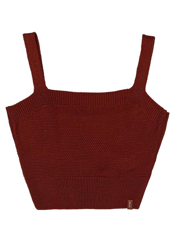 Authoria - Cropped Feminino de Tricot Terracota