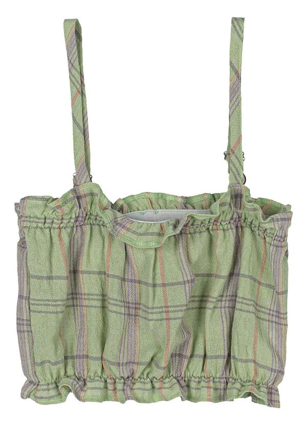 Authoria - Cropped Feminino Xadrez Verde