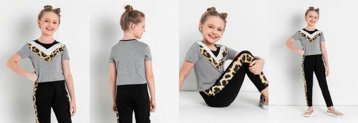 Cropped Infantil Mescla com Recortes
