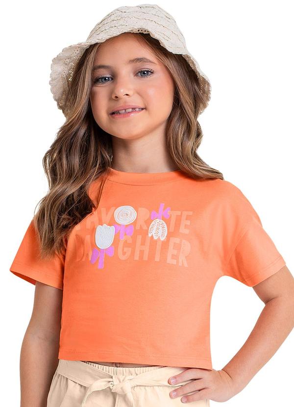 Quimby - Cropped Infantil para Menina Laranja