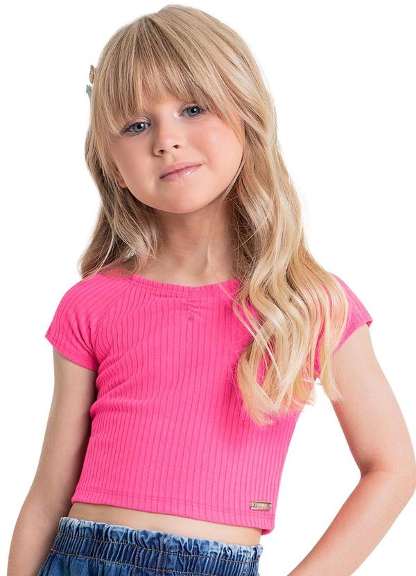 Quimby - Cropped Infantil para Menina Rosa