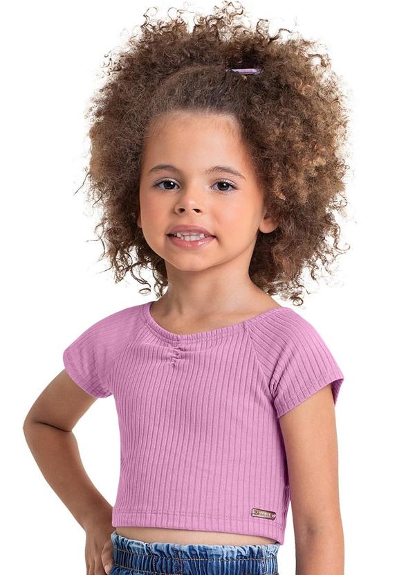 Quimby - Cropped Infantil para Menina Roxo