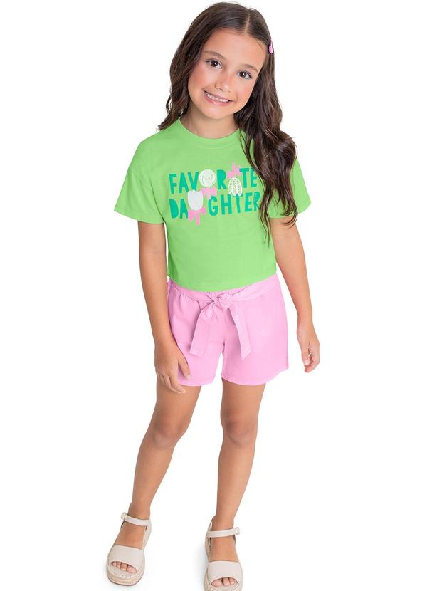 Quimby - Cropped Infantil para Menina Verde 1