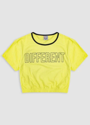 Turminha - Cropped Juvenil Meia Malha Yend'S Kids Amarelo - TURMINHA