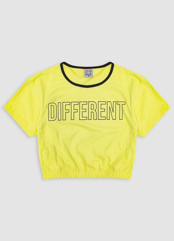 Turminha - Cropped Juvenil Meia Malha Yend'S Kids Amarelo