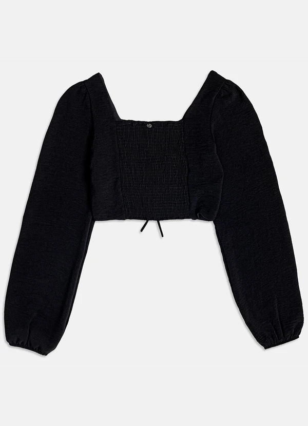 I Am - Cropped Manga Longa Black Preto 6