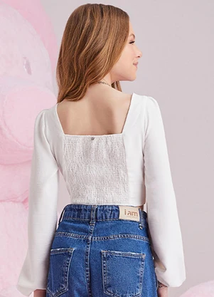 I Am - Cropped Manga Longa Off White Off White - I AM