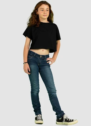 Turminha - Cropped Meia Malha Tshirt Preto - TURMINHA