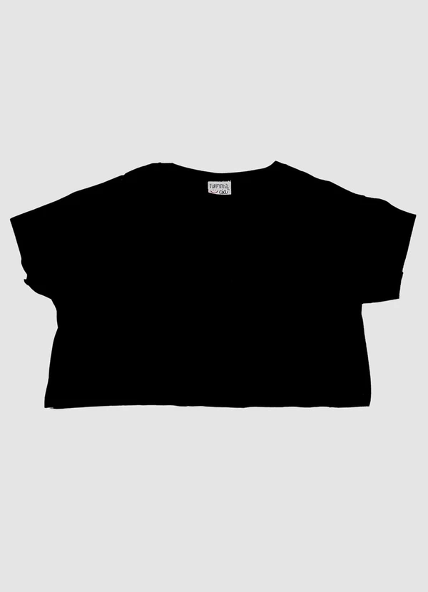 Turminha - Cropped Meia Malha Tshirt Preto 3
