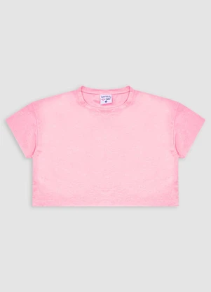 Turminha - Cropped Meia Malha Tshirt Rosa - TURMINHA