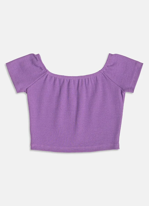 I Am - Cropped Ombro a Ombro Roxo