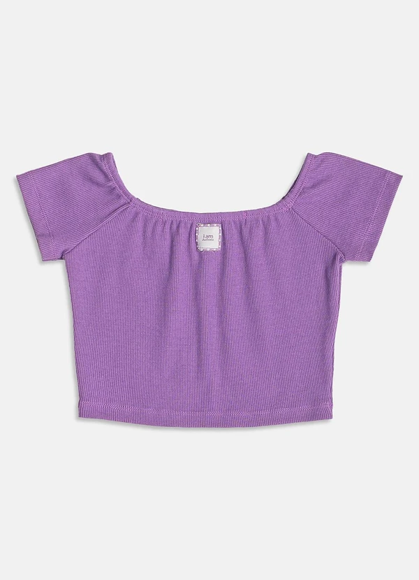 I Am - Cropped Ombro a Ombro Roxo 2
