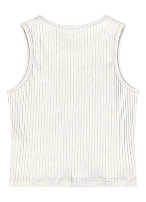 Quimby - Cropped Ribana Canelada Menina Bege - QUIMBY