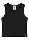 Quimby - Cropped Ribana Canelada Menina Rosa - variação: Preto