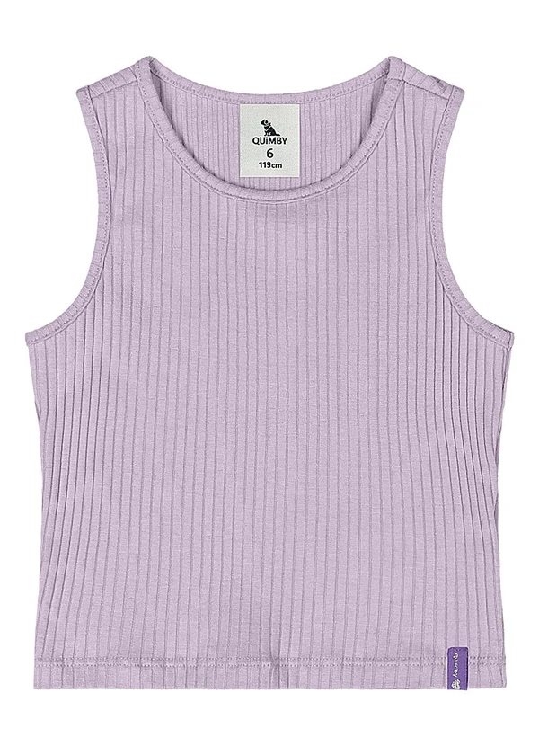 Quimby - Cropped Ribana Canelada Menina Roxo